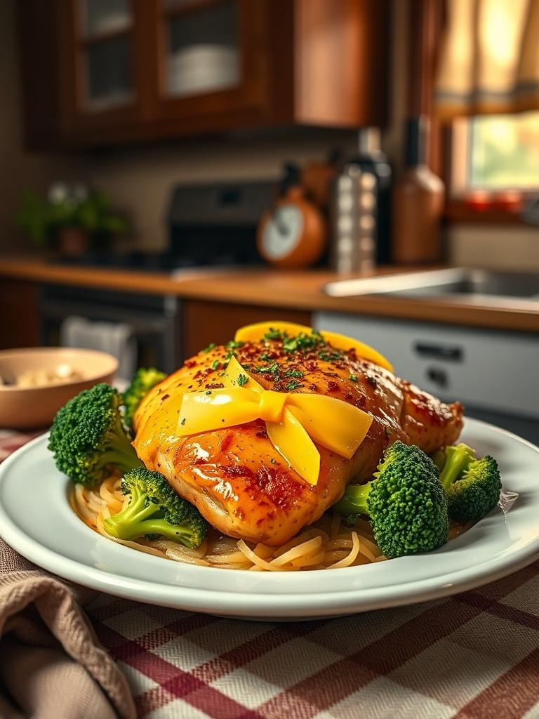 Cowboy Butter Lemon Bowtie Chicken with Broccoli