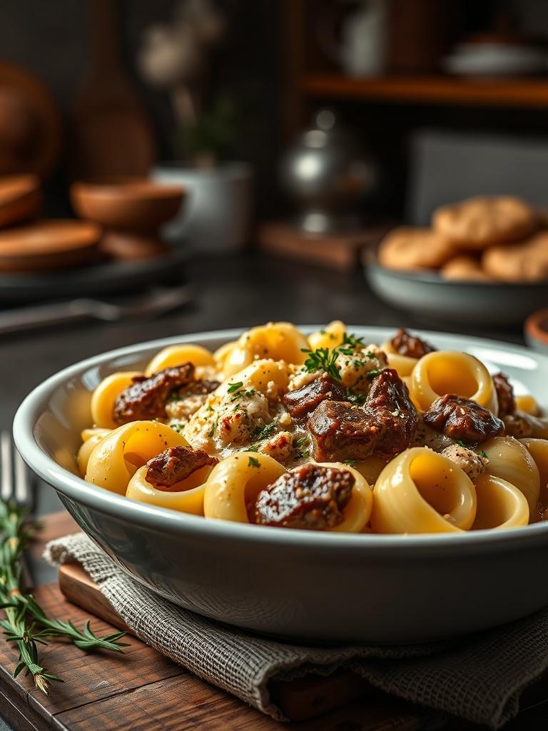 Cracked Garlic Steak Tortellini in Creamhouse Sauce Bliss