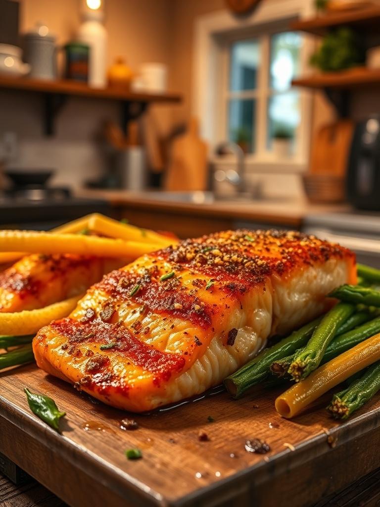 Crispy Air Fryer Honey Garlic Salmon