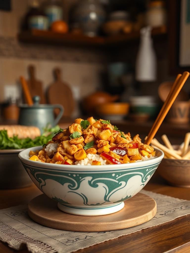 Healthy Street Corn Chicken Rice Bowl