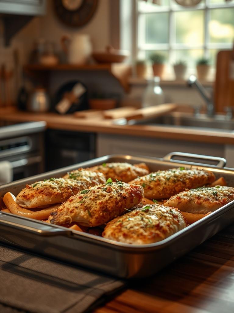 Parmesan Crusted Chicken Sheet Pan Dinner